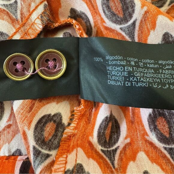 Zara Printed Short Dress Orange - Size Small - Picture 8 of 8